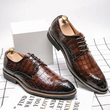 Load image into Gallery viewer, Loafers Men's Lace-up Patent Leather