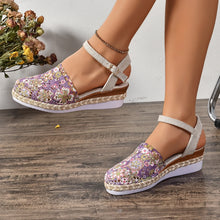 Load image into Gallery viewer, Hollow Women's Shoes Wedge Round Toe Sandals