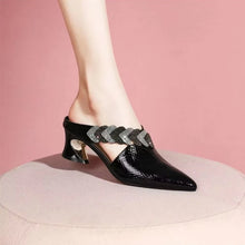 Load image into Gallery viewer, Fashionable Pointed Toe Slip-on Chunky High Heels