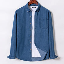 Load image into Gallery viewer, Denim Shirt Long Sleeve Button Front Pocket Casual