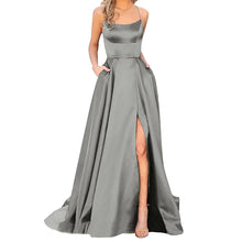 Load image into Gallery viewer, Elegant Halter Backless Long Dress Satin