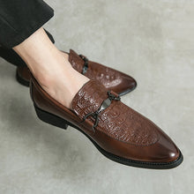 Load image into Gallery viewer, Crocodile Pattern Leather Shoes Fashion Loafers Men's Slip-On