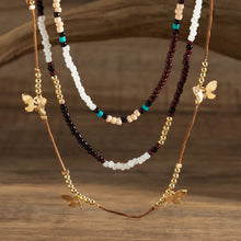 Load image into Gallery viewer, Multilayer Boho Seed Beads Butterfly Leaf Sequins Tassel Necklace