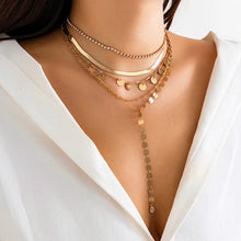 Load image into Gallery viewer, 5Pcs/Set Vintage Sequin Rhinestone Tennis Chain Necklace