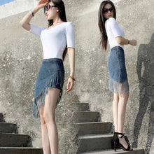 Load image into Gallery viewer, New Tassel Denim Skirt