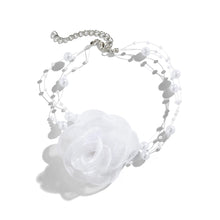 Load image into Gallery viewer, Elegant White Big Rose Flower Chain Necklace