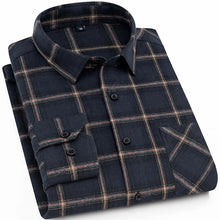 Load image into Gallery viewer, Men's Fashion Contrast Plaid Checkered Brushed Flannel Shirt