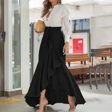 Load image into Gallery viewer, High Waist Ruffle Hem Skirt Back Waist Elastic Mermaid