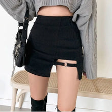 Load image into Gallery viewer, Black Sexy Short Mini Gothic Skirt High Waist