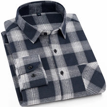 Load image into Gallery viewer, Men's Fashion Contrast Plaid Checkered Brushed Flannel Shirt