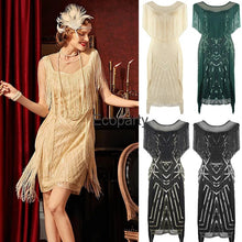 Load image into Gallery viewer, 1920s Gatsby Dress Downton Abbey Bridesmaid Elegant