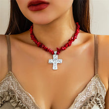 Load image into Gallery viewer, Big Cross Pendant Choker
