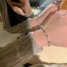 Load image into Gallery viewer, Heart Link Bracelet Silver Color Crystal