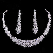Load image into Gallery viewer, Necklace + Earrings Crystal Wedding Party Bride