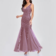 Load image into Gallery viewer, Embroidered Sleeveless Sexy  Dress V Neck