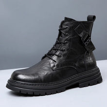 Load image into Gallery viewer, Lace-Up Leather Ankle Boots