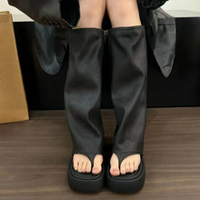 Load image into Gallery viewer, Black Flip-flop Boots Sandals Women's Shoes Open-toe Side