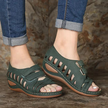 Load image into Gallery viewer, Hollow Out Open Toe Wedges Buckle