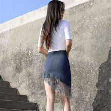 Load image into Gallery viewer, New Tassel Denim Skirt