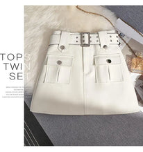 Load image into Gallery viewer, Leather Short Skirt Belt A-line Wrap Hip