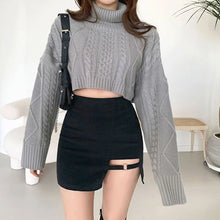Load image into Gallery viewer, Black Sexy Short Mini Gothic Skirt High Waist