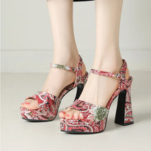 Load image into Gallery viewer, High Heels Summer Shoes Fashion Flower