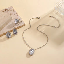 Load image into Gallery viewer, 3Pcs Luxury Water Drop Rhinestone Pendant Choker Necklace Stud
