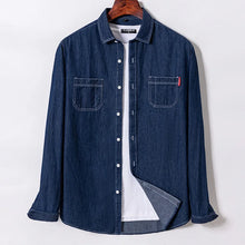 Load image into Gallery viewer, Denim Shirt Long Sleeve Button Front Pocket Casual