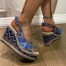 Load image into Gallery viewer, Buckle Strap Women's Wedge Sandals Fashion
