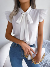 Load image into Gallery viewer, Ear Strap Bow Chiffon Shirt