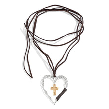 Load image into Gallery viewer, Big Heart Cross Pendant Choker