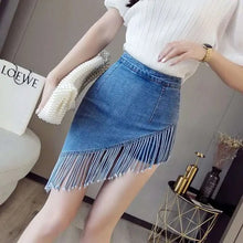 Load image into Gallery viewer, New Tassel Denim Skirt