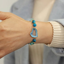 Load image into Gallery viewer, Handmade Natural Druzy Quartz Crystal Charm Bracelet Fashion Stripe