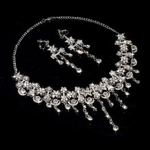 Load image into Gallery viewer, Necklace + Earrings Crystal Wedding Party Bride