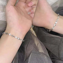 Load image into Gallery viewer, Heart Link Bracelet Silver Color Crystal