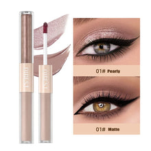Load image into Gallery viewer, Double Head Glitter Gold Pink Eyeshadow