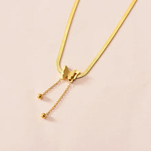 Load image into Gallery viewer, Frosted Butterfly Pendant Fashion Snake Bone Chain