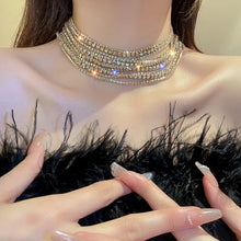 Load image into Gallery viewer, Luxury Colorful Crystal Choker Necklace Multilayer