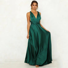 Load image into Gallery viewer, Elegant Satin Evening Dress Solid Fashion A-line V Neck