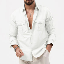 Load image into Gallery viewer, Long Sleeve Shirts Men Breathable Solid Color Multi-Pockets Work Cargo