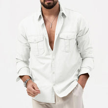 Load image into Gallery viewer, Long Sleeve Shirts Men Breathable Solid Color Multi-Pockets Work Cargo