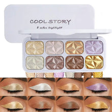 Load image into Gallery viewer, 8 colors Shiny Highlighter Makeup Powder Palette Diamond highlight eye