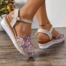 Load image into Gallery viewer, Hollow Women's Shoes Wedge Round Toe Sandals