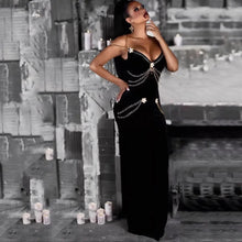 Load image into Gallery viewer, Bandage Strap Metal Embellishment Maxi Bodycon Dress