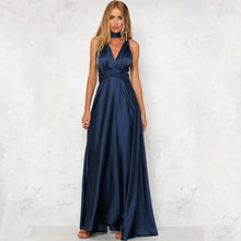 Load image into Gallery viewer, Elegant Satin Evening Dress Solid Fashion A-line V Neck