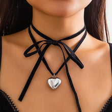 Load image into Gallery viewer, 140CM Long Rope Chain With Tiny Heart Pendant Necklace