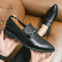 Load image into Gallery viewer, Crocodile Pattern Leather Shoes Fashion Loafers Men's Slip-On