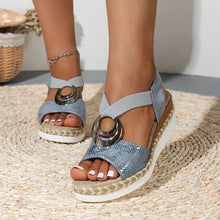 Load image into Gallery viewer, Metal Decoration Snake Print Sandals