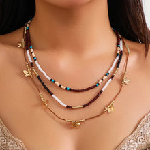 Load image into Gallery viewer, Multilayer Boho Seed Beads Butterfly Leaf Sequins Tassel Necklace