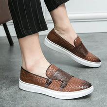 Load image into Gallery viewer, Double Button Leather Casual Shoe Men Loafers